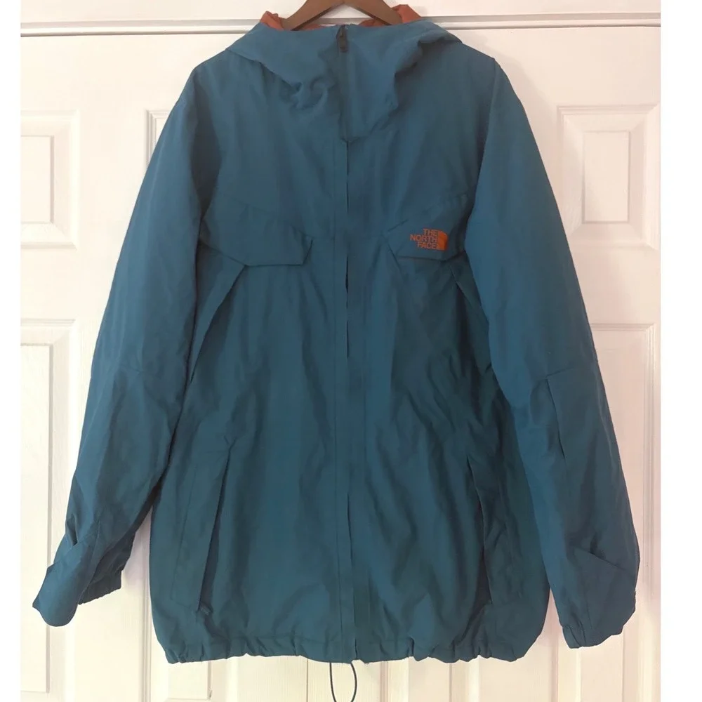 The North Face Mens XXL Blue Ski Snowboard Jacket Hooded Powder Skirt NF0A2TJX